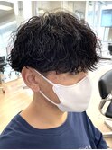 ツイストスパイラルパーマ波巻きスパイラルパーマツーブロック