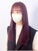 カシスピンク_グレーベージュレイヤーロング前髪パーマ_ba462232