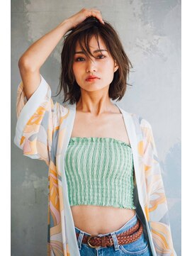 ジェミニ 大津 瀬田店(Gemini) 黒髪カタロググレーベージュレイヤーロングアッシュカラー