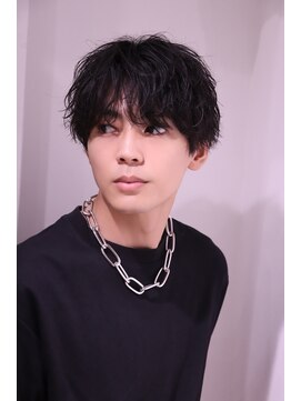 ネイビー(NAVY) 大人のシャドウパーマ 刈り上げマッシュ