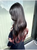 ポイントカラー エンド 裾グラデーション暖色デザインカラー