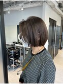 くびれショートボブ40代50代グレイカラー白髪染め白髪ぼかし