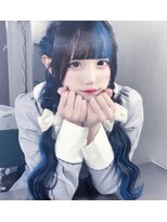 ビューティ スタジオ モッズ 渋谷(beauty studio M.O.D shibuya)&nbsp;黒髪インナーブルー