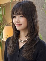 トップヘアー スパアンドリラクゼーション 安城(spa&relaxation)&nbsp;安城ハッシュカットネオウルフロングチョコレートブラウン20代