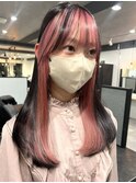 イヤリングカラーインナーカラーハイライトフェイスフレーミング