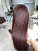 イメチェンハッシュカットフルバング似合わせレッドブラウン