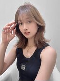 小顔外ハネミディアムアッシュ20代30代40代くびれミディ韓国ヘア