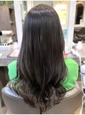 イルミナカラー＊アッシュブラック＊美髪エアリーロング