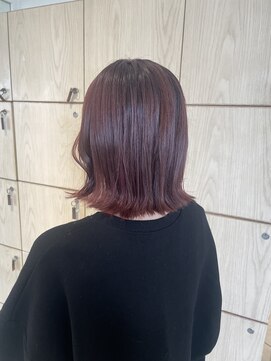 アドラーブル 万代店 (adorable) 20代30代ダブルカラーチェリーピンク切りっぱなしボブ