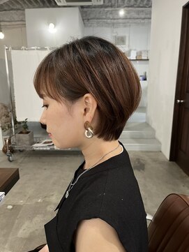 アオゾラヘアー 本店(AOZORA HAIR) 前髪あり丸みショートボブ◎20代30代40代