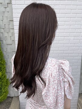サニー美容室 ココアベージュカラー 暗めカラー ロング 髪質改善 20代30代