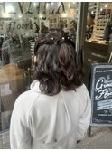 ショートヘアハーフアップアレンジ