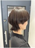 【人気デザインカット】マッシュウルフ×ブラウンカラー