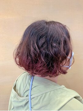 ユニックス イオンモール北戸田店(UNIX) 【癖毛活かし】ボブ×裾カラー×ピンクブラウン