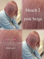 ベレーザ 渋谷(BELEZA)&nbsp;17280全頭ブリーチミニマルボブレイヤーショートチェリーレッド