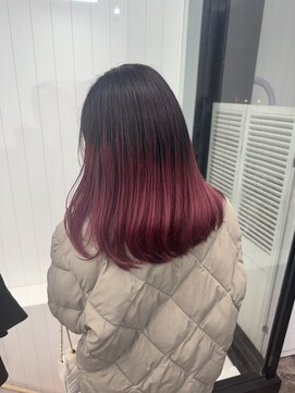 ヘアースマイルクー(HAIR SMILE COEUR) 【COEUR/YUI】ピンク×ブラック グラデーション