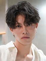 レタッチバイフィフス(RETOUCH by fifth) 波巻きパーマメンズマッシュセンターパートツイストパーマウルフ