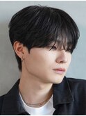 センターパートニュアンスパーマフェザーパーマコンマヘアウルフ