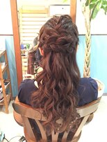 ロカット サロン(Roquat Salon)&nbsp;あみこみハーフアップアレンジ【ヘアセット　立川/立川南 浴衣】