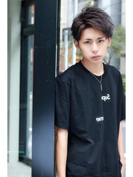 ネイビー(NAVY) ストリートショート 耳かけアシメ グレージュ