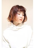 オレンジグラデーションボブ