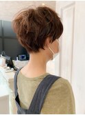 福山市 パーマ人気キャアリー丸みショート、丸みショートボブ