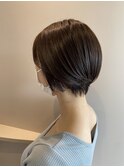 ショートボブ×シアベージュ