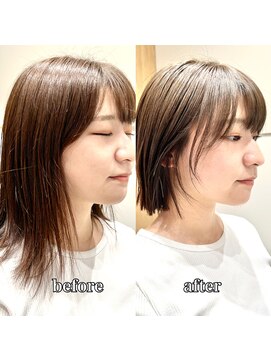 アフロートリノ(AFLOAT Leino) 【修】20代30代40代◎透明感カラー×韓国切りぱなしボブ