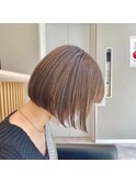 【つやミニボブ】ミルクティーベージュ