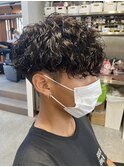 波巻きパーマメンズパーマメンズヘアツーブロックツイストパーマ