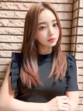 ナイロン 新潟店(NYLON.) ピンクグレージュ大人レイヤーカット