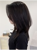 レイヤーカットハイライトショートヘアイルミナカラーオージュア