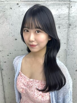 ビューブルー 亀戸錦糸町(VIEW BLUE) 美髪カールブルーブラック韓国レイヤーロングセミディ顔周り前髪