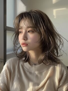 レヴ 草加店(LEV.) イメチェン 外はね ボブ 美髪 ワイドバング ブルーブラック