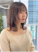 【似合わせカット】姫カットレイヤー/マロンベージュ/前髪カット