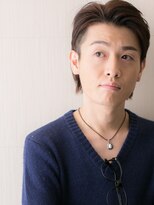メンズヘア ビーセカンド 草加店(MENS HAIR B-2) 30代40代ダークアッシュアップバングフェードスタイルW草加