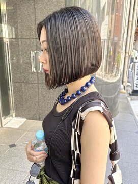 エン バイ ユアーズヘア 銀座店(eN° by youres hair) 前下がりボブ 切りっぱなしボブ 縮毛矯正 タッセルボブ 銀座
