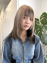 サンクプロジェクト(cinq PROJECT)&nbsp;ラベンダーミルクティーグレージュ韓国風顔まわりレイヤー原宿