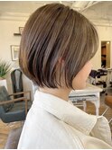 【３０代４０代５０代】ショートボブ/丸みショート/透明感カラー