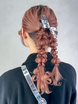 おくれ毛前髪カットブリーチハイトーンロング_ba557781