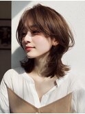 ミディアムレイヤー×白髪ぼかしカラー３０代４０代５０代６０代