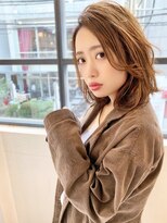 マリアバイアフロート(Maria by AFLOAT)&nbsp;【添田】ことりベージュの外ハネミディ 毛先パーマ