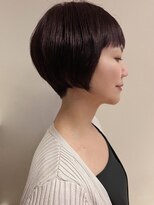トップヘアー ガーデンヴィラ 安城(Garden Villa)&nbsp;丸いシルエットのショートボブ/ぱっつん前髪/アッシュブラック