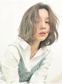 ■SOLセンター南17-5★■シルバーアッシュ寝起き風小顔ラフボブ