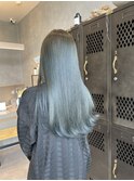 大人可愛い透明感立体感アッシュカラー×エアストレート