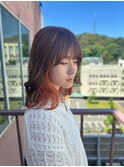#インナーカラー #イヤリングカラー #オレンジカラー #外はね