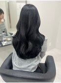 11525艶髪アッシュブラックグレージュ韓国風巻きレイヤーカット
