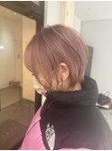 20代30代大人可愛いシアーピンク透明感艶ストレート
