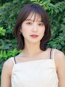 ガーデンヨコハマエスト(GARDEN YOKOHAMA est) イメチェン　外ハネボブ　美髪　ワイドバング　ミディアム　艶