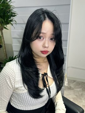 シェノン 心斎橋(CHAINON) ワンホンヘア黒髪グレーベージュレイヤーロングアッシュカラー